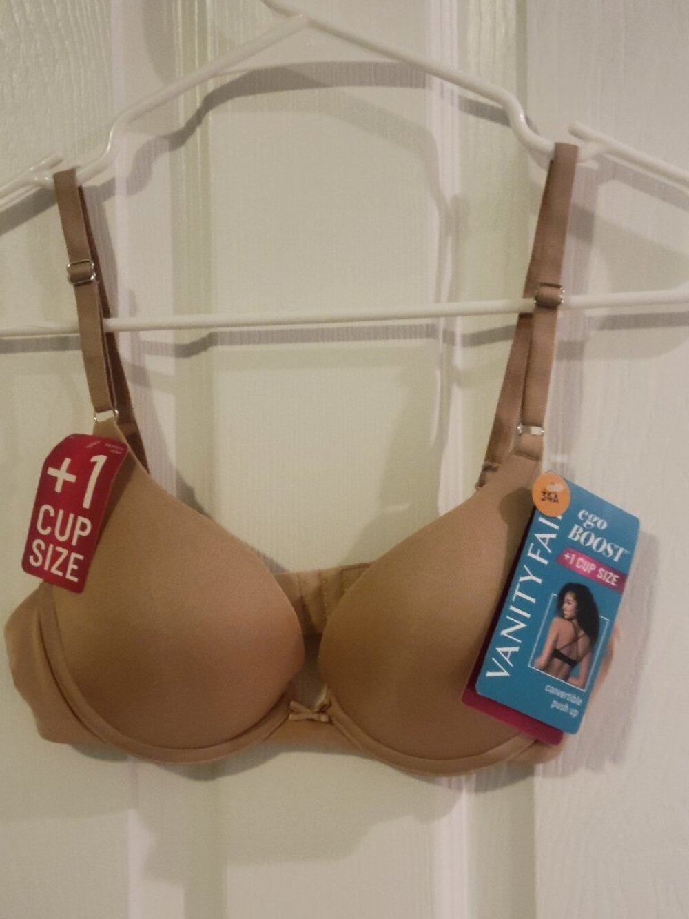 Vanity Fair Ego Boost Beige Push-Up Padded Underwire Bra 34A